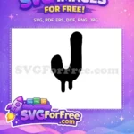 Free Dripping Letter J Free Black Silhouette Black History Month Free SVG - Instant Download