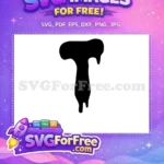 Free Dripping Letter T Free Black Silhouette Art Black History Month Free SVG - Instant Download