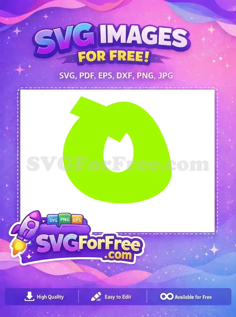 A vibrant lime green abstract free SVG design, featuring a unique stylized shape with a fluid, modern aesthetic.