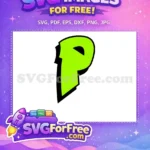 Free Lime Green Letter P Free Black Outline Danny Phantom Free SVG - Instant Download
