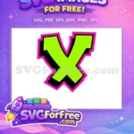 Free Lime Green Graffiti X Free Bold Pink Outline Malcolm X Free SVG - Instant Download