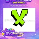 Free Lime Green Letter X Free Graffiti Style Black History Month Free SVG - Instant Download