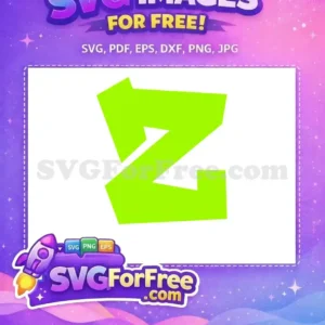 A vibrant, free abstract lime green letter Z design, perfect for modern digital projects. A dynamic free SVG.