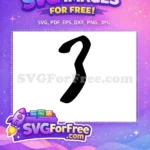 Free Bold Black Number 3 Free Black History Month Free SVG - Instant Download