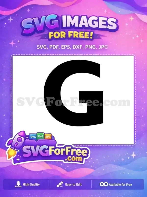 Discover this free, bold black capital letter G on a white background. A clean, modern graphic for all your free design needs.