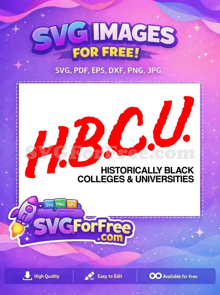 Free distressed red 'H.B.C.U.' logo with 'Historically Black Colleges & Universities' text. A vibrant free design.