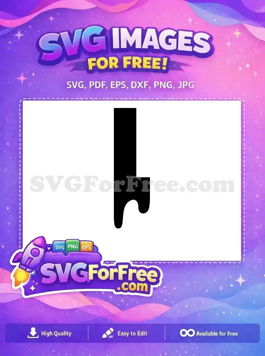 A bold, free abstract L-shape SVG design, featuring a solid black form with a fluid, rounded bottom edge, ideal for creative projects.