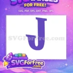 Free Purple Letter J Font Free Alphabet Design Black History Month Free SVG - Instant Download