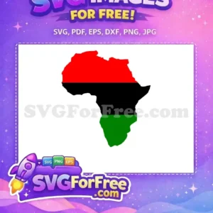 A striking free design: map of Africa in Pan-African flag colors (red, black, green). Ideal for cultural projects!