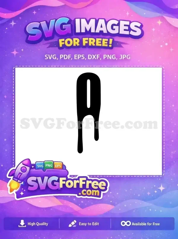 Free Abstract Drip Silhouette Design – Unique Vector Art A bold, free abstract drip design SVG, featuring a fluid black silhouette with a central cutout and two rounded lower extensions, on a clean white background. This free vector is ideal for diverse creative projects.