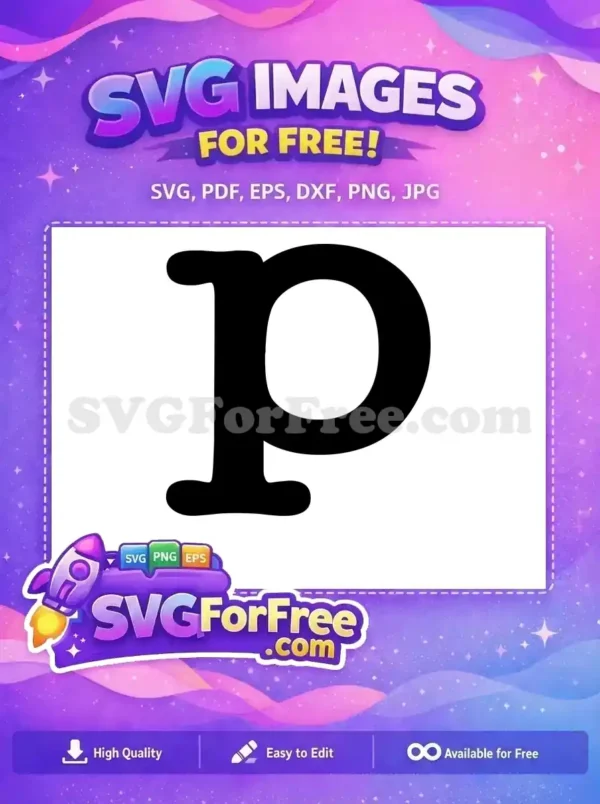A free lowercase 'p' letter design, sleek and versatile, ideal for diverse projects. Download this free SVG now!