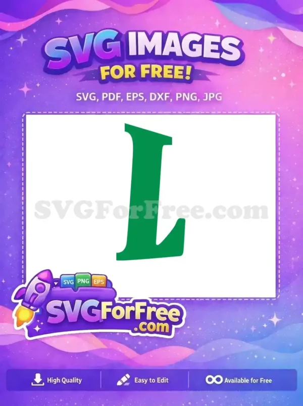 A striking free design featuring a bold green stylized letter 'L' or abstract shape, ideal for modern branding and creative use.
