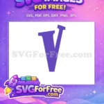 Free Purple Letter V Design Free Bold Serif Font Black History Month Free SVG - Instant Download