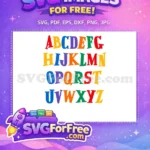Free Colorful Wacky Alphabet Free Vibrant Primary Colors Kids School Learning Free SVG - Instant Download