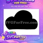 Free Black Silhouette Cloud Free Numberblock One Numberblocks Cartoon Free SVG - Instant Download