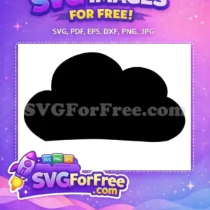 Free Cloud Silhouette SVG – Your Go-To Free Graphic Design A clean, minimalist black cloud silhouette available as a free SVG design, perfect for diverse creative projects. Download this free graphic now!