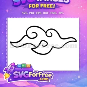 A beautiful free cloud design SVG, featuring elegant curls and flowing lines, ideal for various creative projects.