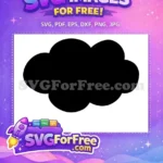 Free Puffy Black Silhouette Free Fluffy Cartoon Cloud Weather Free SVG - Instant Download
