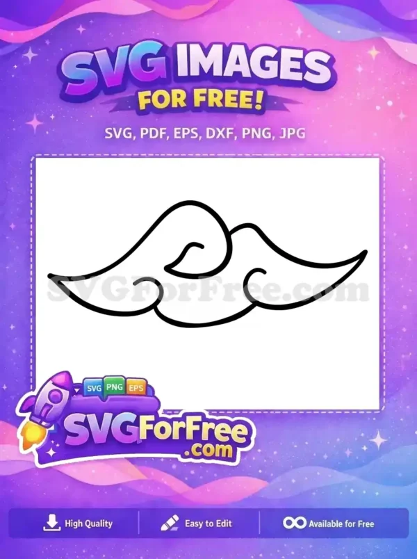 A free flowing abstract cloud or wave design with a solid base, perfect for banners and borders. Download this free SVG now!