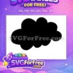 Free Broccoli Black Silhouette Free Puffy Cloud Top Cartoon Free SVG - Instant Download
