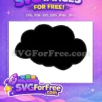 Free Fluffy Black Cloud Silhouette Free Simple Weather Graphic Free SVG - Instant Download