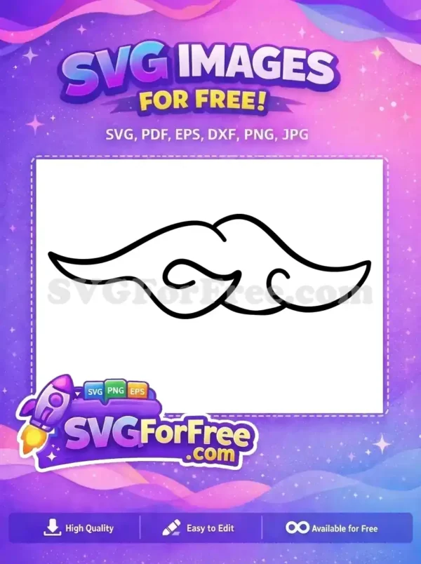 A free abstract cloud or flowing flourish SVG design, featuring bold black lines on a white background. Ideal for complimentary creative projects and crafts.