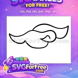 A free, elegant SVG outline of a stylized cloud or wave, showcasing smooth, organic black lines on white background, perfect for free creative use.