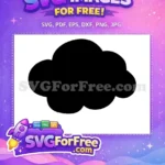 Free Puffy Black Cloud Free Simple Fluffy Shape Cartoon Sky Graphic Free SVG - Instant Download