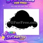 Free Numberblock One Black Silhouette Free Cloud Design Numberblocks Free SVG - Instant Download