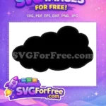 Free Black Puffy Cloud Free Simple Silhouette Weather Graphic Free SVG 1 - Instant Download