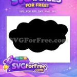 Free Black Silhouette Cloud Free Puffy Weather Graphic Design Free SVG 1 - Instant Download