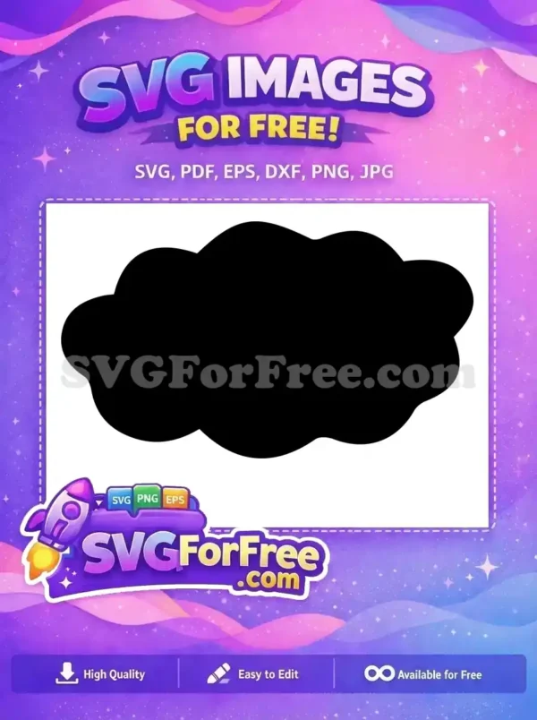 A free design of a simple black cloud shape, perfect for various creative projects. Download this free SVG.