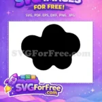 Free Black Cloud Silhouette Free Puffy Weather Graphic Cartoon Clip Art Free SVG - Instant Download