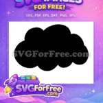 Free Puffy Black Cloud Free Simple Weather Graphic Free SVG - Instant Download