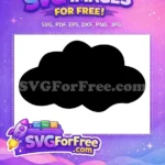 Free Black Silhouette Cloud Free Puffy Weather Design Element Free SVG - Instant Download