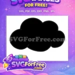 Free Puffy Black Silhouette Free Simple Cumulus Shape Weather Free SVG - Instant Download