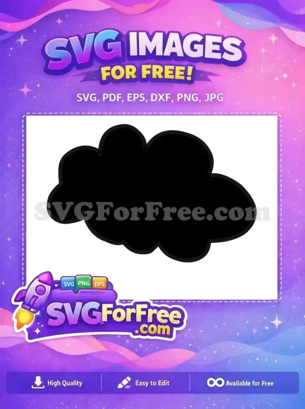 Free Cloud Shape SVG Design – Simple & Versatile Vector Art A free design cloud shape SVG, minimalist black silhouette, ideal for crafts and digital projects. Get this free vector now!
