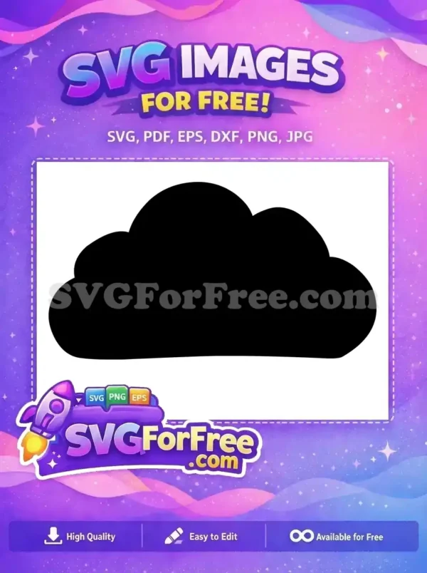 A simple, free cloud shape vector, ideal for weather graphics or decorative elements. Download this versatile design for free now!