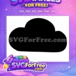 Free Black Cloud Free Simple Silhouette Weather Graphic Free SVG - Instant Download