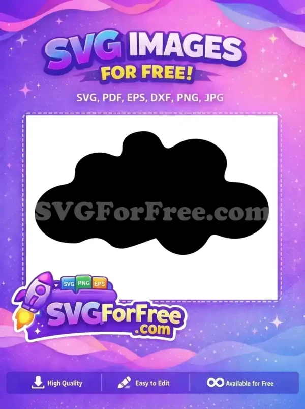 A free design featuring a solid black, organically shaped blob, perfect for adding a modern, abstract touch to any free project.