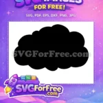 Free Puffy Black Silhouette Free Fluffy Weather Shape Simple Sky Graphic Free SVG - Instant Download