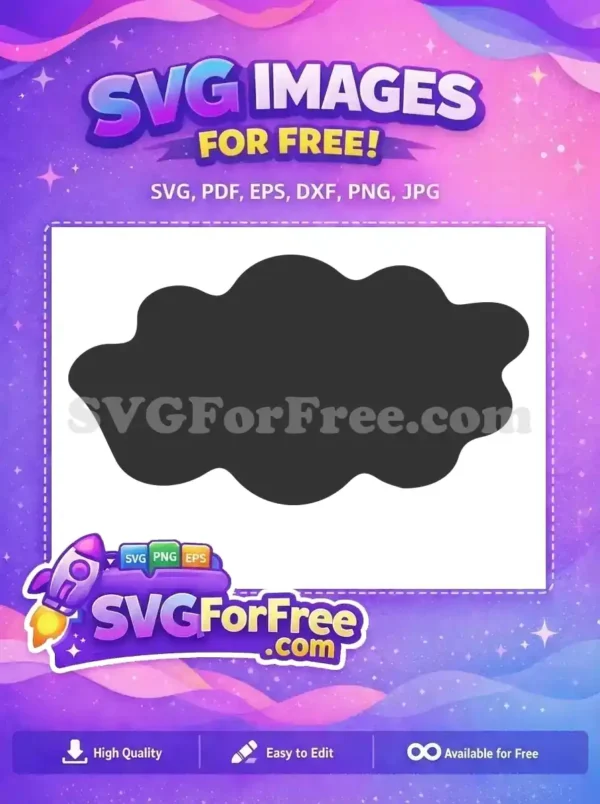 A free dark grey abstract, organic blob shape with smooth, wavy edges, ideal for various design applications.