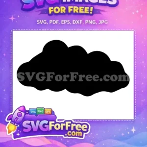 Free Cloud Vector Design – Simple & Versatile SVG Graphic A free, simple black cloud SVG icon, ideal for weather apps, scrapbooking, or digital art projects. Download this free design now!