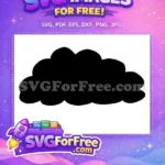 Free Black Silhouette Cloud Free Number One Design Free SVG - Instant Download