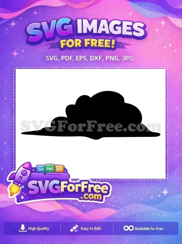 A free stylized black cloud or smoke silhouette vector, ideal for adding atmospheric elements to your digital designs.