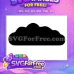 Free Black Silhouette Cloud Free Puffy Weather Shape Graphic Free SVG 1 - Instant Download