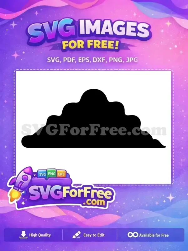 A free design of a solid black, organic, wavy blob shape, ideal for creative projects and modern aesthetics. Download this free SVG now!