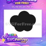 Free Black Puffy Cloud Free Simple Silhouette Weather Graphic Free SVG 2 - Instant Download