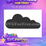 Free Black Silhouette Cloud Free Simple Design Weather Icon Free SVG - Instant Download