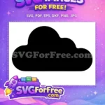 Free Black Silhouette Free Fluffy Puffy Cloud Weather Forecast Free SVG - Instant Download